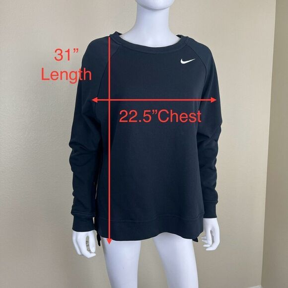 Nike Dri-Fit Women's Size S Black Crewneck Pullover Tunic Sweatshirt Athleisure - Picture 3 of 14